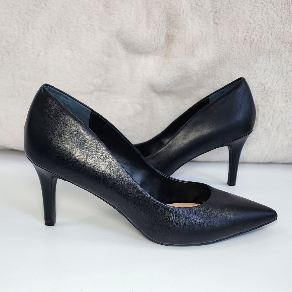 Genuine Leather Step N Flex Jeules Black Pumps Heels Classic Business Size 10M